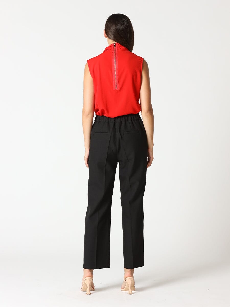 Double Front Button Straight-Fit Trousers PANTS Gracia Fashion 