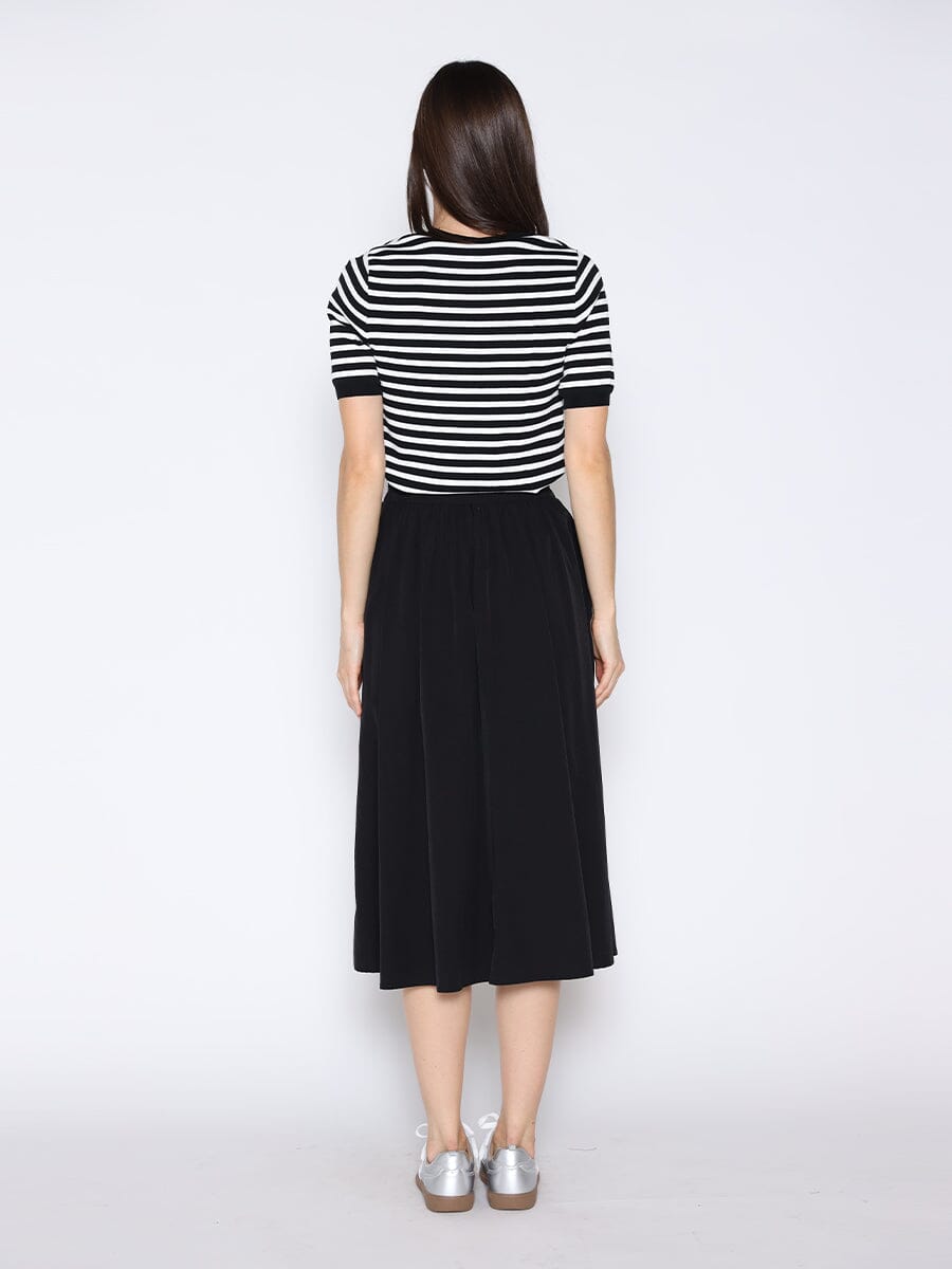 Drawstring Gathered Elastic Band Waist Skirt - Gracia Fashion