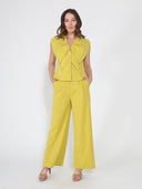 Elastic back straight fit pants PANTS Gracia Fashion 