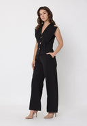 Elastic Back Straight Fit Pants PANTS Gracia Fashion 