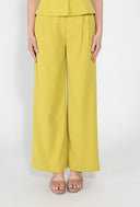 Elastic back straight fit pants PANTS Gracia Fashion MUSTARD S 