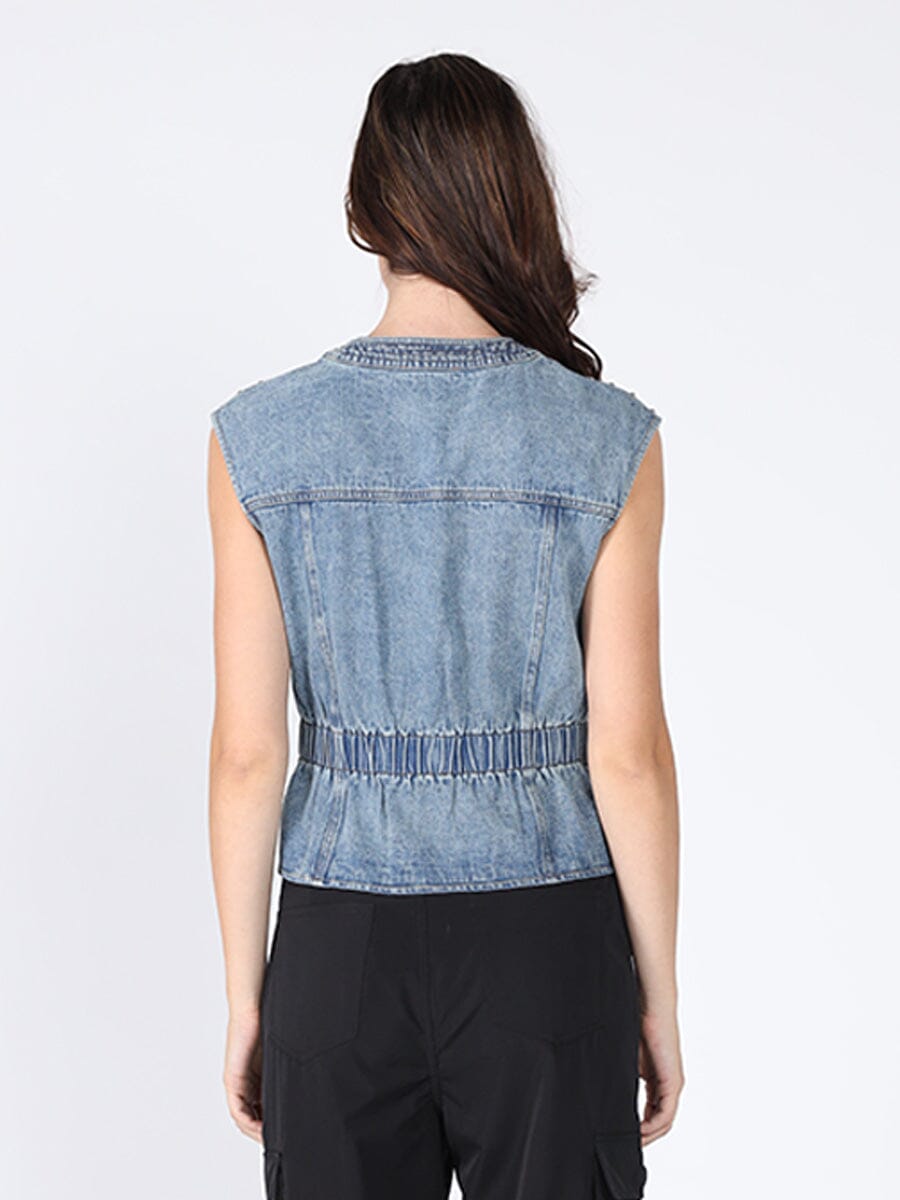 Elastic waist Denim Vest TOP Gracia Fashion 