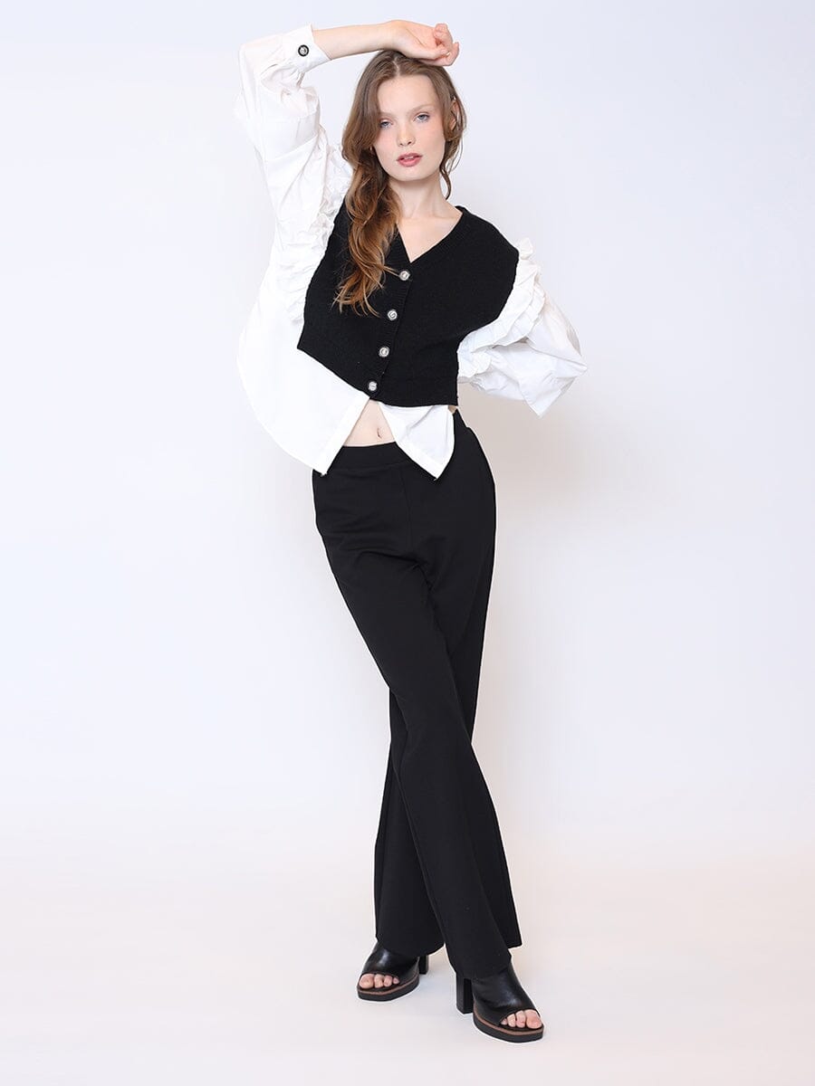 Elastic Waist Wide Leg Stretch Pants PANTS Gracia Fashion 