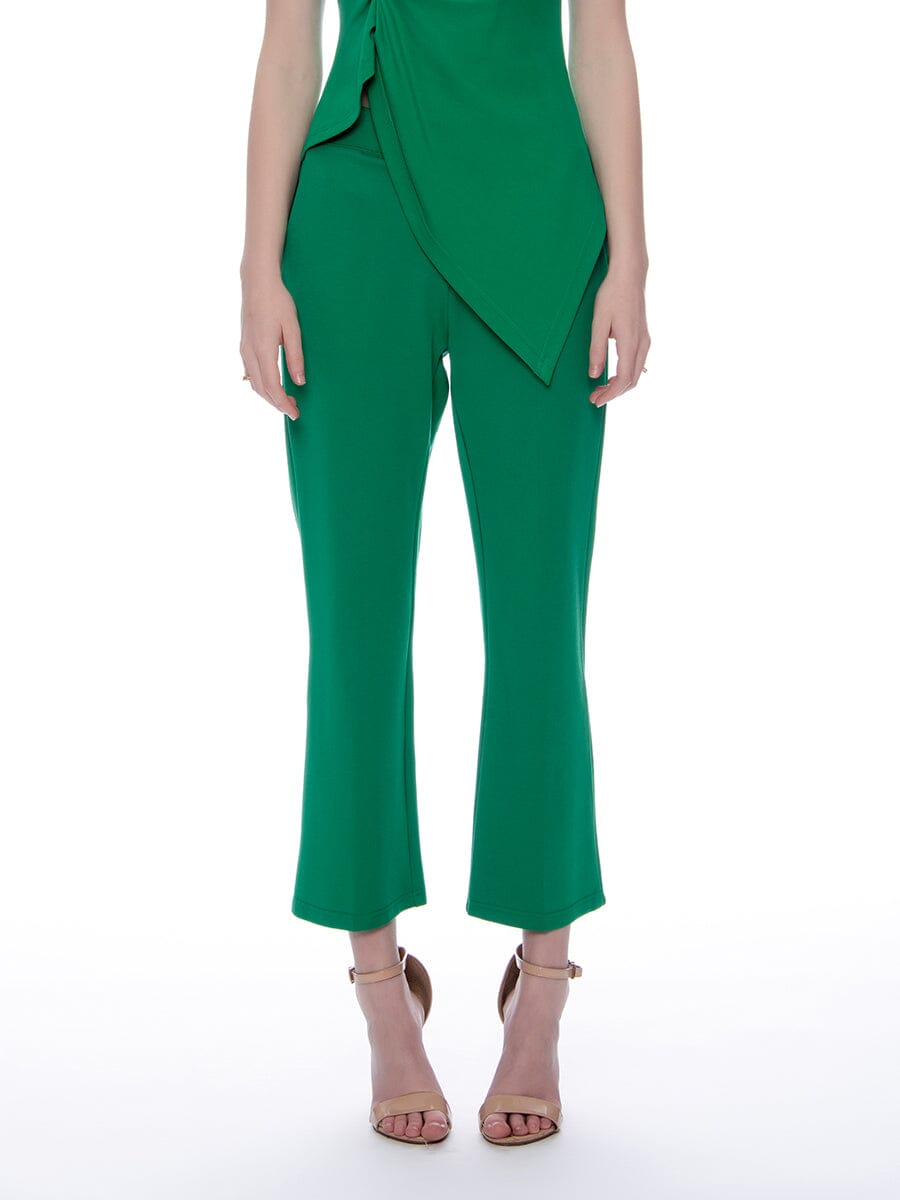 Elastic Waist Wide Leg Stretch Pants PANTS Gracia Fashion GREEN S 
