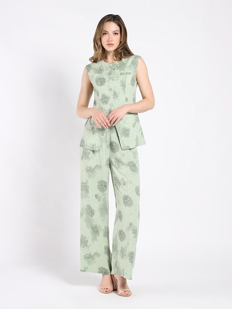 Elastic Waisted Wide Leg Pants PANTS Gracia Fashion 