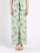 Elastic Waisted Wide Leg Pants PANTS Gracia Fashion LIGHT GREEN S 