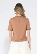 Embellished Chain Link Trim Short Sleeve Top TOP Gracia Fashion 