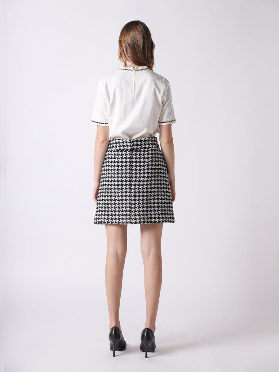 Embellished Chain Link Trim Short Sleeve Top TOP Gracia Fashion 