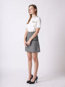 Embellished Chain Link Trim Short Sleeve Top TOP Gracia Fashion 