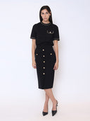 Embellished Chain Link Trim Short Sleeve Top TOP Gracia Fashion 