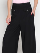 Embellished Pockets High Waist Wide Leg Pants PANTS Gracia Fashion 