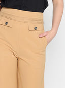 Embellished Pockets High Waist Wide Leg Pants PANTS Gracia Fashion 