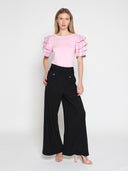 Embellished Pockets High Waist Wide Leg Pants PANTS Gracia Fashion 