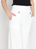 Embellished Pockets High Waist Wide Leg Pants PANTS Gracia Fashion 