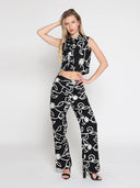 Emboidered straight fit pants PANTS Gracia Fashion 