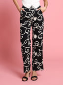 Emboidered straight fit pants PANTS Gracia Fashion BLACK S 