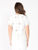 Embroidered eyelet crop top TOP Gracia Fashion 