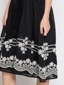 Embroidered sleeve &skirt bottom puff sleeve dress DRESS Gracia Fashion 
