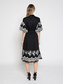Embroidered sleeve &skirt bottom puff sleeve dress DRESS Gracia Fashion 
