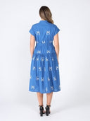 Embroideried sleeveless belt dress DRESS Gracia Fashion 