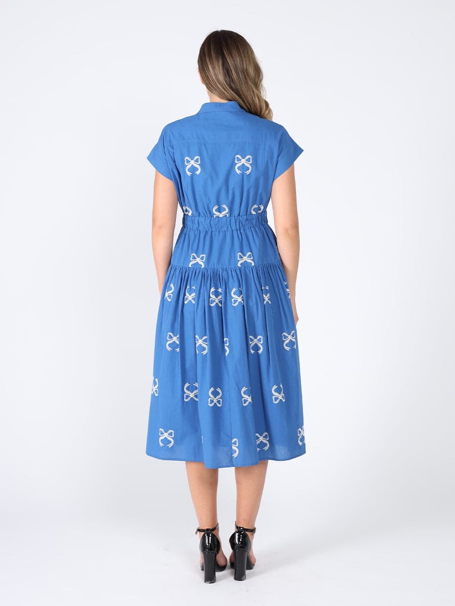 Embroideried sleeveless belt dress DRESS Gracia Fashion 