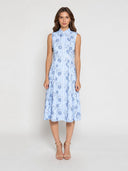 Embroidery Flower Sleeveless Dress DRESS Gracia Fashion L/BLUE S 