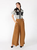 Emroidered Band V-Neck Puffed Sleeve Top TOP Gracia Fashion 