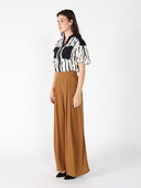 Emroidered Band V-Neck Puffed Sleeve Top TOP Gracia Fashion 