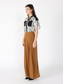 Emroidered Band V-Neck Puffed Sleeve Top TOP Gracia Fashion 