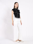 Exposed Seam Crew Neck Sleeveless Top TOP Gracia Fashion 