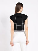 Exposed Seam Crew Neck Sleeveless Top TOP Gracia Fashion 