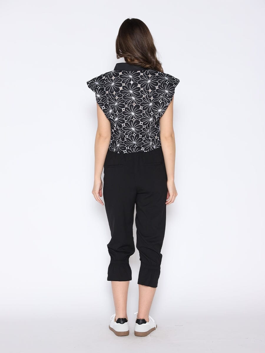 Eyelet Embroidered Tie-Front Top TOP Gracia Fashion 