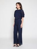 Eyelet Embroidered Wide-Leg Pants PANTS Gracia Fashion 