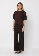 Eyelet Embroidered Wide-Leg Pants PANTS Gracia Fashion 