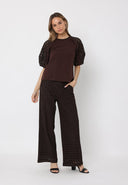 Eyelet Embroidered Wide-Leg Pants PANTS Gracia Fashion 
