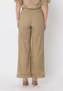 Eyelet Embroidered Wide-Leg Pants PANTS Gracia Fashion 