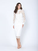 Eyelet Lace Embroidered Skirt TOP Gracia Fashion 