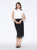 Eyelet Lace Embroidered Skirt TOP Gracia Fashion 