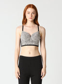 Faux Gem Bustier Top TOP Gracia Fashion BLACK S 