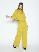 Flap Pocket Wide Leg Sweat Pants SET Gracia Fashion 