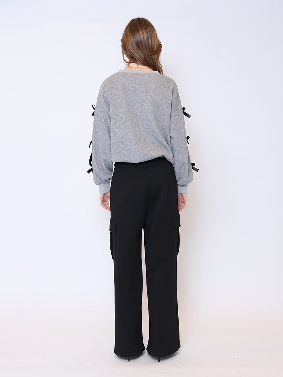 Flap Pocket Wide Leg Sweat Pants