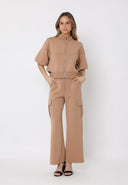 Flap Pocket Wide Leg Sweat Pants SET Gracia Fashion 