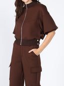 Flap Pocket Wide Leg Sweat Pants SET Gracia Fashion 