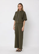 Flap Pocket Wide Leg Sweat Pants SET Gracia Fashion 