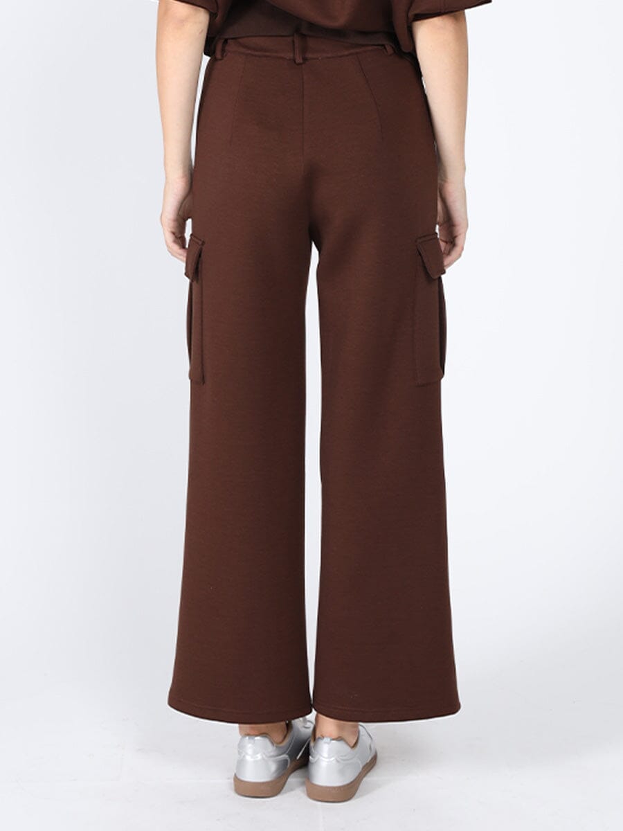 Flap Pocket Wide Leg Sweat Pants SET Gracia Fashion 