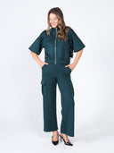 Flap Pocket Wide Leg Sweat Pants SET Gracia Fashion HUNTER GREEN S 