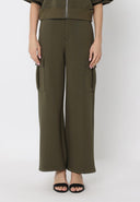 Flap Pocket Wide Leg Sweat Pants SET Gracia Fashion OLIVE S 