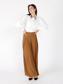 Floral-Appliqué Collared Long Sleeve Top TOP Gracia Fashion 