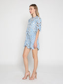 Floral Denim Lace Linen Short Pant PANTS Gracia Fashion 