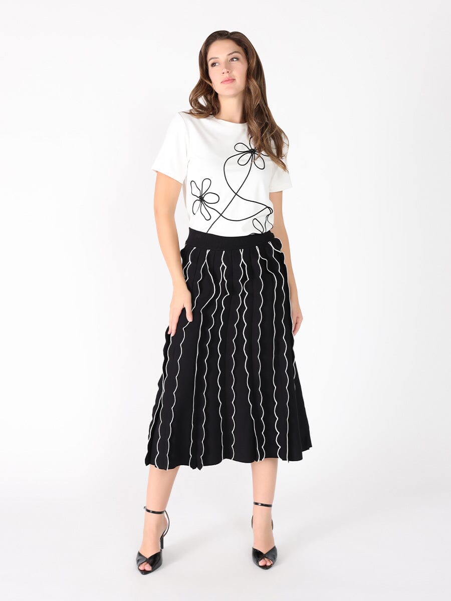 Floral Embroidered Crew Neck Top TOP Gracia Fashion 